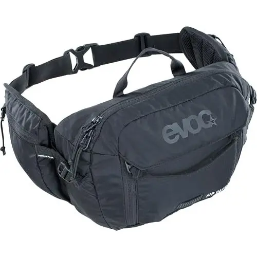 Produktbild: EVOC HIP PACK 3l Hüfttasche Bauchtasche Hüftbeutel (3l Fassungsvermögen, AIRFLOW CONTACT SYSTEM, verstellbarer Hüftgurt, VENTI FLAP-System, inkl. 1,5l Trinkblase), Schwarz