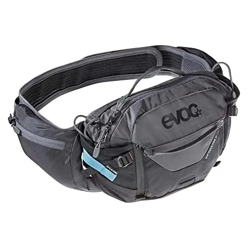 Produktbild: EVOC HIP PACK PRO 3 Hüfttasche Bauchtasche für Bike-Touren & Trails (3L Fassungsvermögen, AIRFLOW CONTACT SYSTEM, AIRO FLEX Hüftgurt, VENTI FLAP-System, Flaschenhalter), Schwarz / Carbon Grau