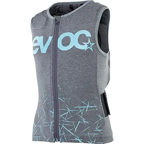 Produktbild: EVOC PROTECTOR VEST KIDS Kinder Protektorweste Schutzkleidung für Action Sportarten (Größe: JS, LITESHIELD PLUS-Rückenprotektor, schützende EVA-Polster, AIROFLEX-Hüftgurt, Waschbar), Carbon Grau
