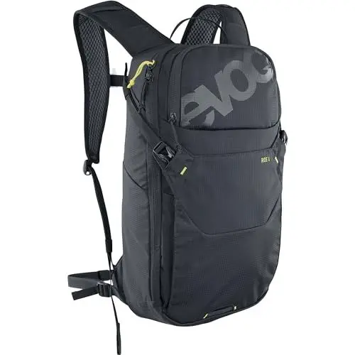 Produktbild: EVOC RIDE 8 Fahrradrucksack, Trekkingrucksack für Trails & andere Aktivitäten (cleveres Taschenmanagement, belüftet durch AIR-PAD-Rückenpolsterung, inkl. 2l HYDRATION BLADDER), Schwarz