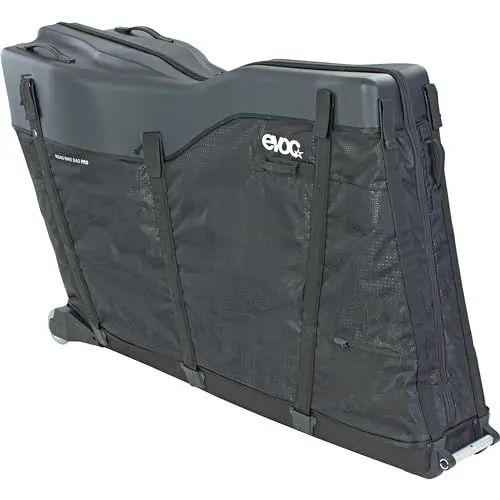 Produktbild: EVOC ROAD BIKE BAG PRO Fahrrad Transporttasche, (Transporttasche für Rennrad & Triathlonrad, geeignet für das Fliegen inklusive ROAD BIKE STAND, 300 l, max. Radstand 112 cm), Schwarz