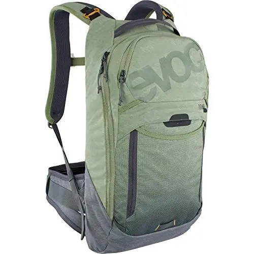 Produktbild: EVOC TRAIL PRO 10l Rucksack für Trailriding & Renneinsätze, Backpack (leichter Fahrradrucksack, LITESHIELD PLUS Rückenprotektor, 3l Trinkblasenfach, Größe: S/M), Olive / Carbon Grau