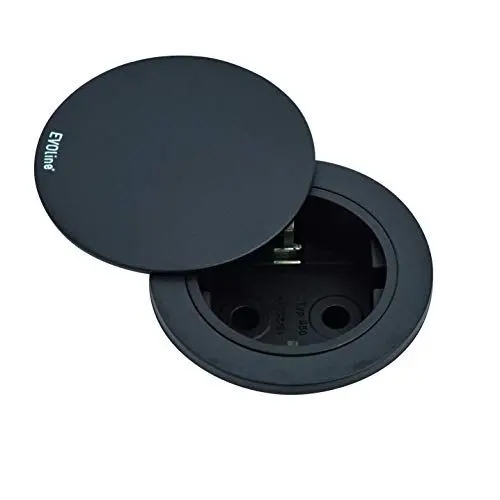 Produktbild: EVOline 159280004100 Steckdosenleiste Unterputz 1-Fach schwarz