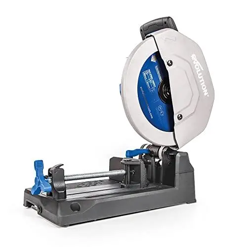 Produktbild: Evolution S355CPS Kappsäge Kapp-Zug-Gehrungssäge Metallkappsäge 2200 W | inkl. Ø 355 mm Klinge aus Baustahl Sägeblatt zum Schneiden von Metall | Schnittleistung von 120 x 120 mm | 0-45˚ Gehrung