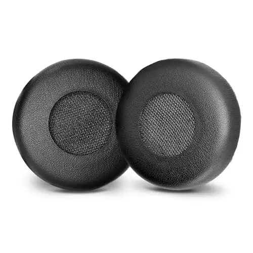 Produktbild: Evolve 65 Ohrpolster Ersatz, Ohrpolster für Jabra Evolve 20 20se 30 30II 40 65 65+/ Evolve 20SE 20UC 20MS 30US 30MS 30II 40UC 40MS 65UC 65MS Kopfhörer Protein Leder Ersatz Ohrpolster (1 Paar)