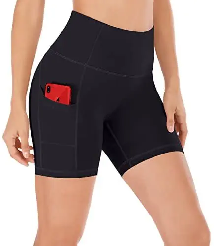 Produktbild: Ewedoos Laufhose Damen Kurz Mit Taschen High Waist Gym Shorts Sporthose Blickdicht