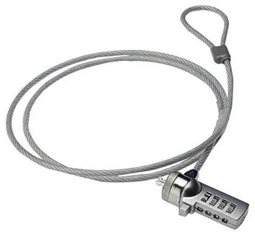 Produktbild: Ewent Sicherheitskabel mit Kombinationsschloss, Sicherheitskabel für Notebooks, Laptops, PCs, Projektoren, Robustes Stahl-Kombinations-Sicherheitskabel, 1,5 Meter langes Kabel, 1 Stück