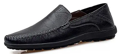 Produktbild: EwigYou Herren Mokassins Lederschuhe Weiche Bootsschuhe Rindsleder Flache Slippers Loafers Fahrerschuhe Angenehme Halbschuhe Herrenschuhe