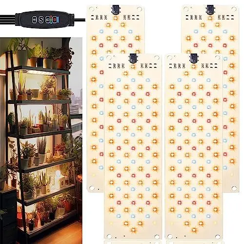 Produktbild: EWITTTI Pflanzenlampe LED Vollspektrum,Pflanzenlicht für den Samenstart, 316 LEDs Pflanzenleuchte Wachsen licht für Zimmerpflanzen Grow Light mit 3/9/12H Zeitschaltuhr, 10 Arten von Helligkeit(4pcs)