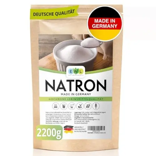 Produktbild: EWL Naturprodukte Natron Pulver Baking Soda 2200g extra XXL Vorteilspack Hochreine Lebensmittelqualität, Backpulver, Deutsche Herstellung u. Abfüllung, Natronpulver Backingsoda