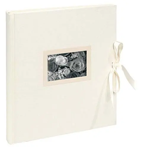 Produktbild: Exacompta 11154E Premium Fotoalbum Kingsbridge mit 60 schwarzen Seiten, perfekt für Ihre Fotos zum selbstgestalten Fotobuch weiß, 29 x 32 cm