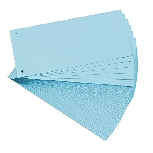 Produktbild: Exacompta 13415B 100er Pack Karton-Trennstreifen. 10,5 x 24 cm blau. Für eine übersichtliche Anblage Ihrer Dokumente. Trennlaschen Trennblätter Ordner Register Blauer Engel