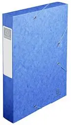 Produktbild: Exacompta 16005H Premium Sammelbox mit Gummizug 60 mm aus extra starkem Colorspan-Karton mit Rückenschild für DIN A4 Archivbox Heftbox Dokumentenbox Zeichenbox Sammelmappe blau