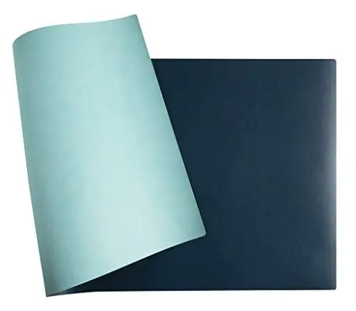 Produktbild: Exacompta 29142E Flexible Schreibunterlage Home Office, aus zweifarbigem Kunstleder (Polyurethan), weich und widerstandsfähig, 40 x 80 cm, tropisch/blaugrün