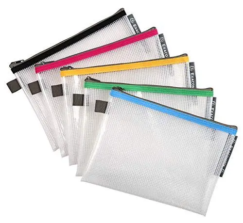 Produktbild: Exacompta 34140E 10er Pack Hülle EVA mit Reisverschluss aus flexiblem Kunststoff DIN A5 farbig sortiert ideal für Büromaterial und Accesoires Federtasche Dokumentenmatte Etui