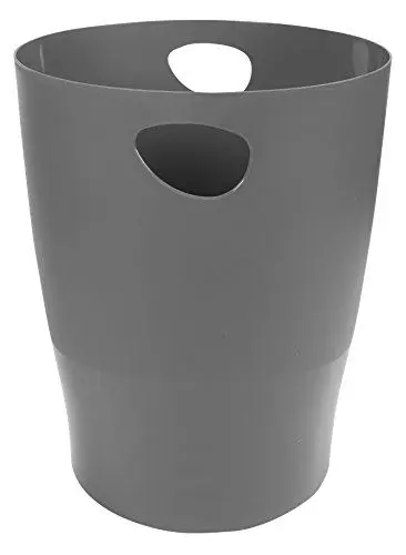 Produktbild: Exacompta 45307D ECOBIN Papierkorb 15 Liter mit Griffen. Eleganter und robuster Papierkorb und Mülleimer im modernen Design mausgrau