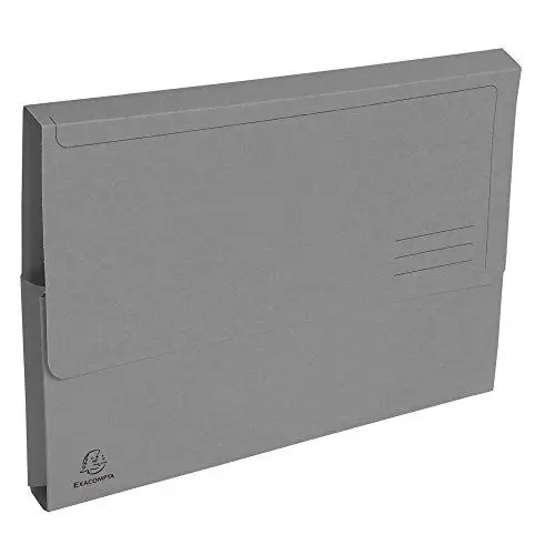 Produktbild: Exacompta 47678E 50er Pack Recycling-Aktenmappen Forever mit Verschlußklappe für DIN A4 Blauer Engel Sammelmappe Dokumentenmappe Einschlagmappe grau