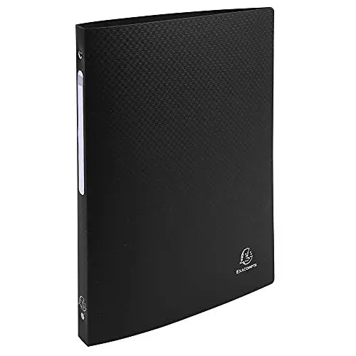 Produktbild: Exacompta 51191E Ringhefter OPAK DIN A4 aus Kunststoff mit 4 Ringen 20 mm breit schwarz ideal für Schule und Büro Ringhefter Ringordner Ringbuchordner