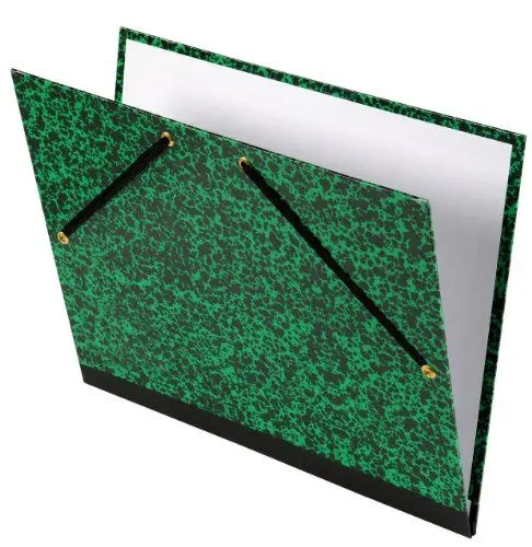 Produktbild: Exacompta 542800E 5er Pack Zeichenmappe Annonay für 50 x 65cm mit Gummizugverschluss. Aus extra starkem Karton 3cm Rückenbreite schwarz-grün marmoriert ideal zum transportieren und aufbewahren