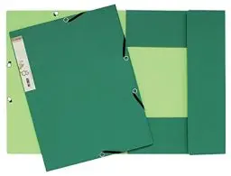 Produktbild: Exacompta 56983E Forever Sammelmappe (aus Recycling 400 g Karton, DIN A4, 21 x 29,7 cm, mit 3 Klappen und Gummizug, zweifarbig) 1 Stück hellgrün / dunkelgrün