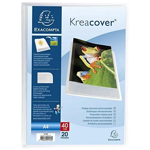 Produktbild: Exacompta 5728E Sichtmappe KeaCover aus Kunststoff DIN A4 mit 20 Klarsichthüllen, 40 Sichten, perfekt für die Schule und das Büro Aktenhülle, Prospekthülle, 1 Stück Zufallsfarbe