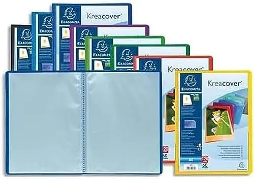 Produktbild: Exacompta 5740E Sichtmappe KeaCover aus Kunststoff DIN A4 mit 40 Klarsichthüllen, 80 Sichten, perfekt für die Schule und das Büro Aktenhülle, Prospekthülle, 1 Stück Zufallsfarbe