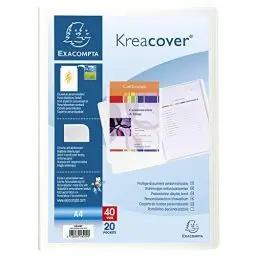 Produktbild: Exacompta 58209E Kreacover Sichtmappe (aus festem PP 800µ, mit 20 Hüllen, DIN A4, 21 x 29,7 cm) 1 Stück weiß
