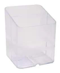 Produktbild: Exacompta 67723D Premium Stiftehalter Pen-Cube mit 2 Fächern für mehr Ordnung auf dem Schreibtisch Stifteköcher Stiftebox Aufbewahrungsbox Organizer kristall