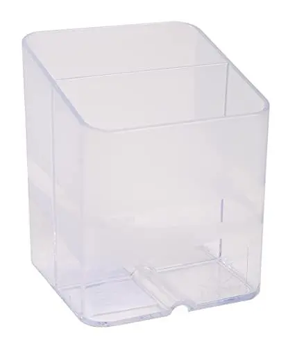 Produktbild: Exacompta 67723D Premium Stiftehalter Pen-Cube mit 2 Fächern für mehr Ordnung auf dem Schreibtisch Stifteköcher Stiftebox Aufbewahrungsbox Organizer kristall
