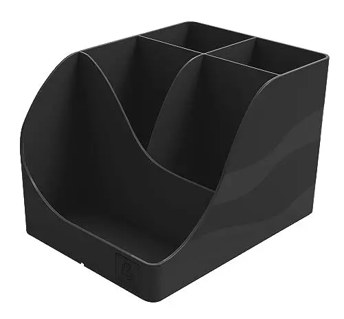 Produktbild: Exacompta 69514D Stifteköcher Pen Wave Neo Deco aus Reycling-Kunststoff mit 5 Fächern. Zur Aufbewahrung von Kugelschreibern und anderen Schreibwaren Blauer Engel Stiftebox Stiftehalter Schwarz
