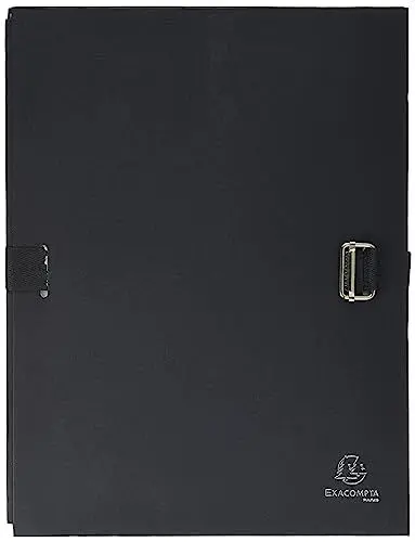 Produktbild: Exacompta 721E Dokumentenmappe DIN A4 mit dehnbarem Rücken bis zu 13 cm aus starkem Karton mit gefärbtem Stoffeinband schwarz ideal für Ihre Unterlagen und Dokumente