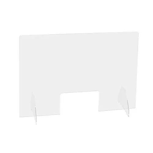Produktbild: Exacompta 80458D Schutzwand Exascreen 95 x 58cm glasklar selbststehend. Ideal für Schreibtische, Behörden, Kassen, Theken und Schalter zum Schutz vor Viren Trennwand Spuckschutz