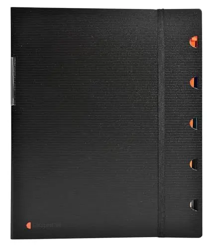 Produktbild: Exacompta 85334E 10er Pack Sichtmappe Exaview aus festem Kunststoff DIN A4 mit 30 Klarsichthüllen, 60 Sichten, Taben, Innentaschen für CD und Visitekarte, Aktenhülle, Prospekthülle, schwarz