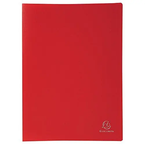 Produktbild: Exacompta 8545E Premium Sichtmappe aus blickdichten Kunststoff DIN A4 mit 40 Klarsichthüllen, 80 Sichten, perfekt für die Schule und das Büro Aktenhülle, Prospekthülle, rot