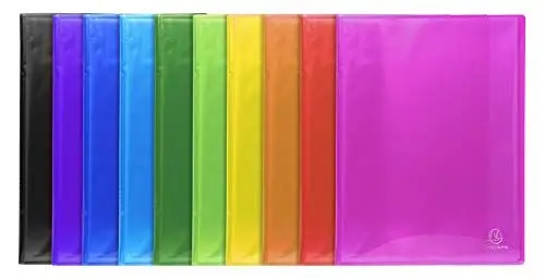 Produktbild: Exacompta 85770E 12er Pack Sichtmappe Iderama aus Kunststoff DIN A4 mit 40 Klarsichthüllen, 80 Sichten, ideal für Büro und Schule, Aktenhülle, Prospekthülle, farbig sortiert
