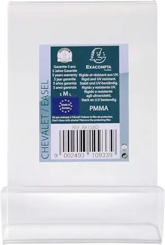 Produktbild: Exacompta 88158D Tischaufsteller aus stoßfestem Acryl für DIN A7 ideal zur Präsentation von Objekten wie Büchern, Flyern, Karteikarten uvm
