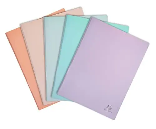 Produktbild: Exacompta 88660E Sichtmappe Aquarel aus PP 500μ mit 60 Hüllen und 120 Sichten für DIN A4 farbig sortiert Perfekt für die Schule und das Büro Aktenhülle Prospekthülle