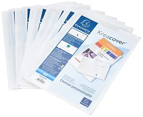 Produktbild: Exacompta - Ref.-Nr. 43008E - Kreacover Präsentationsmappen - aus weichem Polypropylen - mit transparenter Kristalltasche zur Personalisierung des 1. Umschlags - weiße Farbe