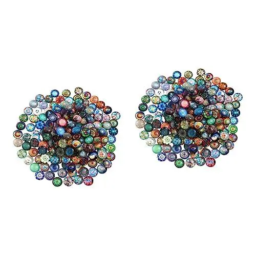 Produktbild: EXCEART 2 Sets Bastelflicken Für Schmuck Runde Gewölbte Edelsteinflicken Glatte Materialien Zur Schmuckherstellung Edelstein-schmuckflicken 50 Stück * 2