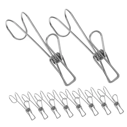 Produktbild: EXCEART 10St Badezimmer-Clip Hosenbügel-Clips Wäscheklammern Kleiderbügel Ordnung schaffen Haken Quilt-Befestigungsclips Utility-Clips Rock Material Notizordner Hosenpresse Hosenständer
