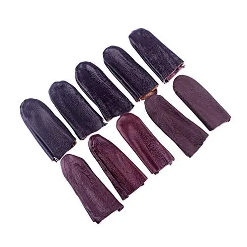 Produktbild: EXCEART 10 StüCk Leder Fingerschutz FüR DIY Handwerk, Polieren, Nadelfilzen - ZufäLlige Farben, Bequem Und Stark (Zufällige Farbe)