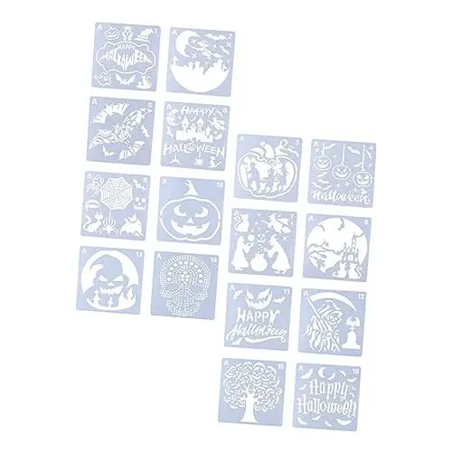 Produktbild: EXCEART 128 Blatt Malvorlage für Halloween-Ausschnitte halloween theme basteln halloween kinder Urlaubsschablonen -Spinnen-Geist-Schablonen Malvorlagen Partyzubehör hohl