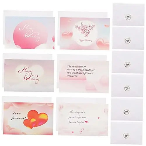 Produktbild: EXCEART 12 Sätze Hochzeitskarten für Braut und Bräutigam Hochzeitskarten für paar Glückwunschkarten zur Hochzeit wedding card hichzeitskarte Grußkarten Hochzeits Einladung Verlobungskarte