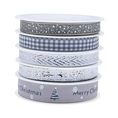 Produktbild: EXCEART 1 Satz Band Silberne Luftschlangen Kränze Für Den Außenbereich Silberne Girlande Weihnachtsgeschenkverpackungsband Weihnachtliche Drahtbänder Weihnachtsbänder Für Kunst
