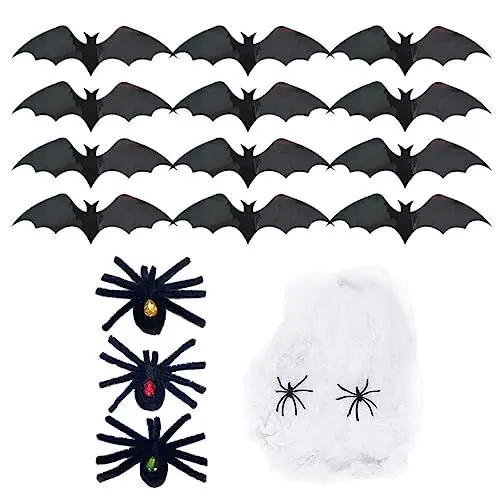 Produktbild: EXCEART 1 Satz Halloween-spinnendekorationen Spinnennetz-Halloween-Dekorationen Gefälschtes Spinnennetz Halloween-spinnenweben-Dekorationen Riesige Polyester Spinne Baumwolle Multifunktion