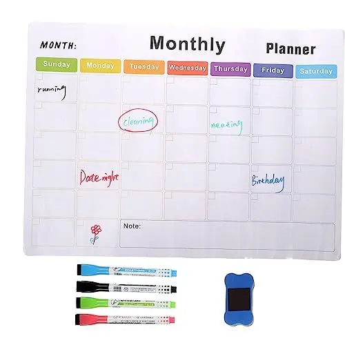 Produktbild: EXCEART 1 Satz Magnetische Memotafel Kühlschrankplaner Kühlschrank Menütafel Magnetkalender Für Die Küche Schreibtafel Magnetische Notiztafeln Schwamm Wiederbeschreibbar Kind Magnettafel