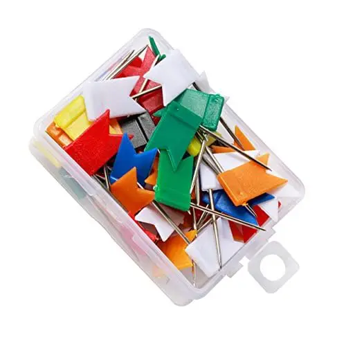 Produktbild: EXCEART 1 Schachtel Das Büroschild Dekorative Reißzwecken Bürozeichen Schilder Für Kleidung Bunte Stifte Kreative Stifte Positionsstifte Angelruten Kopf Nähnadeln Patchwork Reisen Banner
