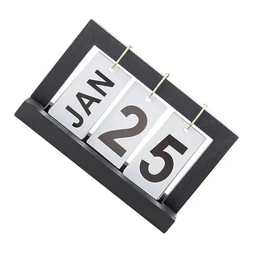 Produktbild: EXCEART 1 Stück Kalender Tischaufsatz Monats Und Datumsanzeige Schmuck Bürodekoration Bürodekoration Monats Und Datumsanzeige Holz Schwarz
