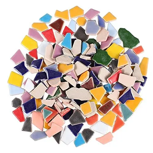 Produktbild: EXCEART 200G Bunt Mosaik Steine Keramik Mosaiksteine Zum Basteln Bruchmosaik Mosaikfliesen Naturstein Fliesen Bruchstücke Schmucksteine Erwachsene Bastelset für DIY Scrapbooking Rahmen