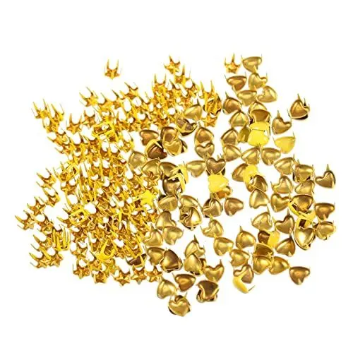 Produktbild: EXCEART 200st DIY-knöpfe Sternnagelkopfnieten Herzknopfnieten Nieten Für Kleidung Schuhe Herstellen Nieten Basteln Druckknopf Aus Metall Fünfzackige Sternnieten Nietenknopf Suite Spielzeug